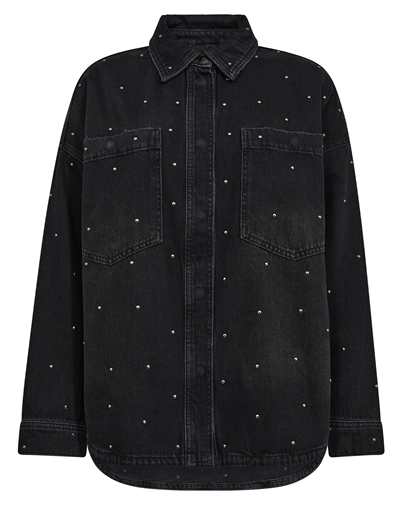 Mos Mosh - MMEmme Studs Skjorte - Dark Grey Denim